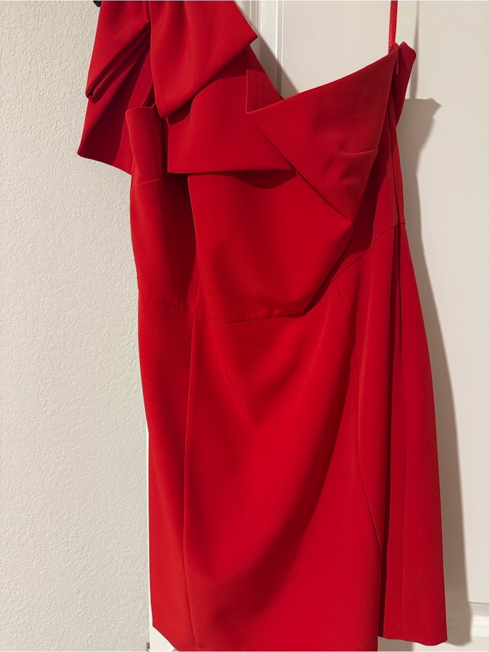 Giani Bernini Vibrant Red One-Shoulder Ruffle Midi Dress